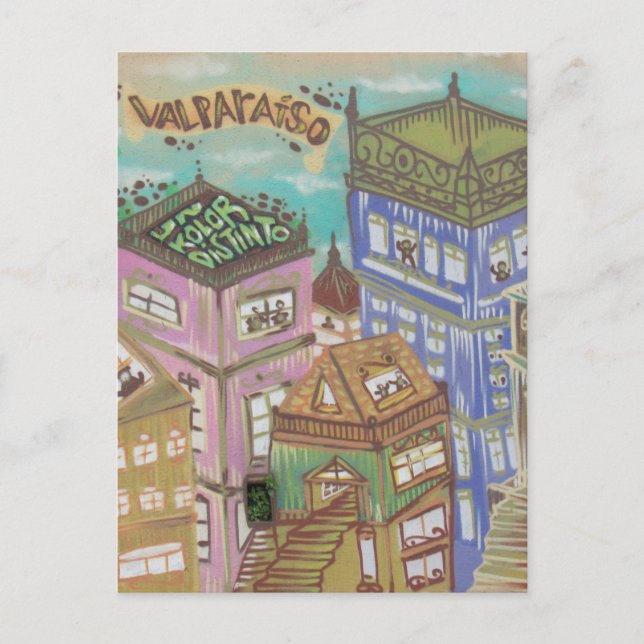 Cartão Postal arte do valparaíso (Frente)