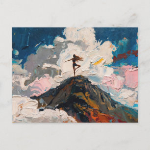 Cartão Postal Arte do Yoga: Beleza Equilibrada (Pintura a Óleo N