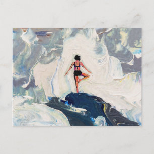 Cartão Postal Arte do Yoga: Beleza Equilibrada (Pintura a Óleo N