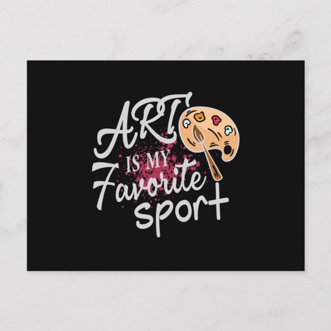 Cartão Postal Arte É O Meu Esportes Favorito, Lixo Vermelho (Frente)