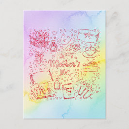 Cartão Postal Arte Elegante para o Dia das Mães