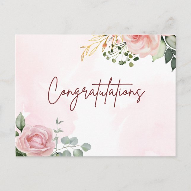 Cartão Postal Arte elegante  parabéns pelo seu feito  (Frente)