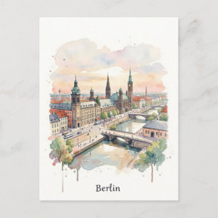 Cartão Postal arte em aquarela de Berlim