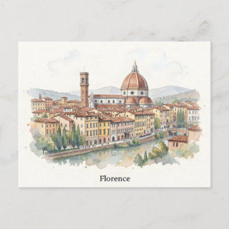 Cartão Postal arte em aquarela de Florença