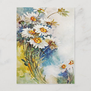Cartão Postal Arte em Aquarela de Margarida Vintage