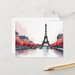 Cartão Postal arte em aquarela de Paris