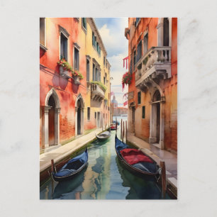 Cartão Postal arte em aquarela de Veneza