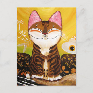 Cartão Postal arte em gatos - terra (5 elementos)