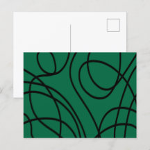 Arte em Linha Moderna em Verde e Preto