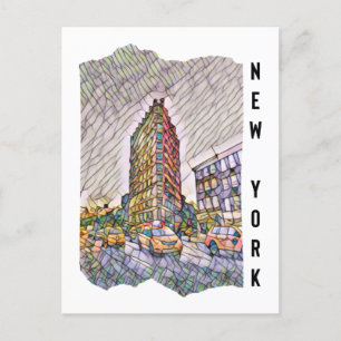 Cartão Postal Arte em Mosaico Estético de Nova York