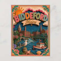 Arte em Papel de Biddeford Maine PopCut Estados