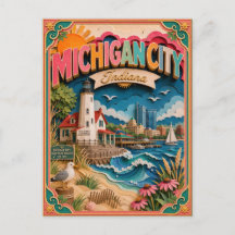 Arte em Papel de Michigan City Indiana PopCut Esta
