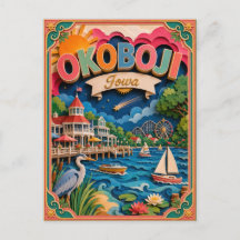 Arte em Papel de Okoboji Iowa PopCut Estados