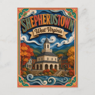 Cartão Postal Arte em Papel de Shepherdstown West Virginia