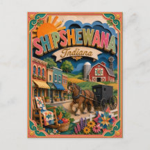 Arte em Papel de Shipshewana Indiana PopCut Estado