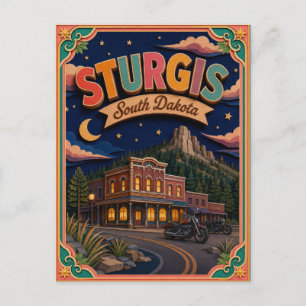 Cartão Postal Arte em Papel de Sturgis South Dakota PopCut State