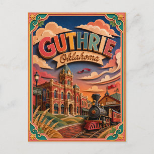 Cartão Postal Arte em Papel PopCut Estados Guthrie Oklahoma