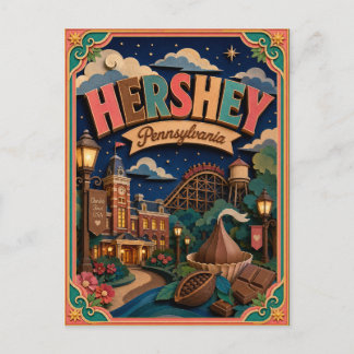 Cartão Postal Arte em Papel PopCut Estados Hershey Pensilvânia