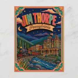 Cartão Postal Arte em Papel PopCut Estados Jim Thorpe Pensilvâni
