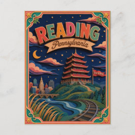 Cartão Postal Arte em Papel PopCut Estados Reading Pensilvânia