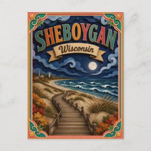 Cartão Postal Arte em Papel PopCut Estados Sheboygan Wisconsin