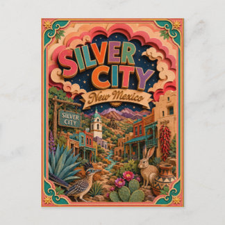 Cartão Postal Arte em Papel PopCut Estados Silver City Novo Méxi