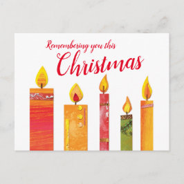Cartão Postal Arte em papel recortado de cinco velas acesas de N