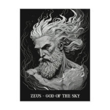 Arte esboçada Negro e Zeus Branco Deus do Céu