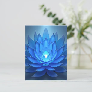 Cartão Postal Arte Espiritual Zen Azul Flor