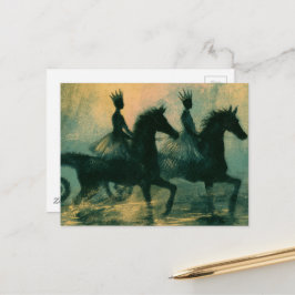 Cartão Postal Arte Fantasia Rainhas em Cavalos-Marinhos