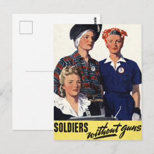 Cartão Postal Arte Feminista de Soldados da Segunda Guerra Mundi