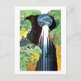 Cartão Postal Arte fina da cachoeira Amida de Hokusai