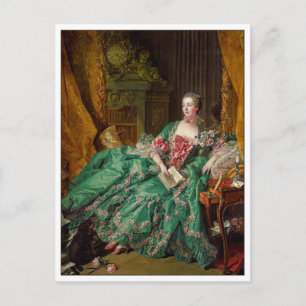 Cartão Postal Arte fina Madame de Pompadour por Francois Boucher