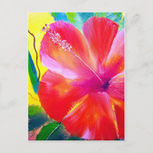 Cartão Postal Arte Flor Hibiscus