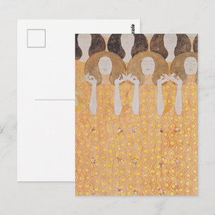 Cartão Postal Arte Floral Art Nouveau Dourada Vintage de Gustav