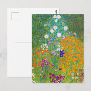Cartão Postal Arte Floral de Jardim de Cottage Vintage de Gustav