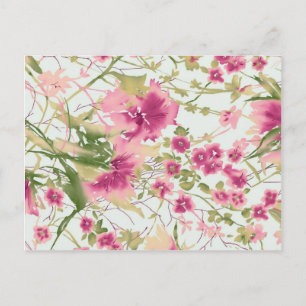 Cartão Postal Arte Floral Elegante