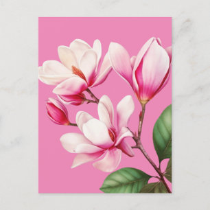 Cartão Postal Arte Floral Flor Rosa Simples Elegante