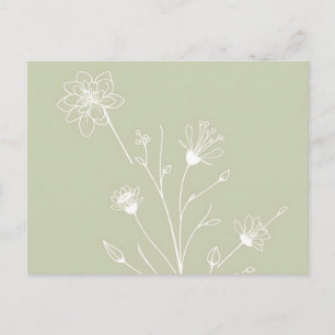 Cartão Postal Arte Floral Minimalista Elegante