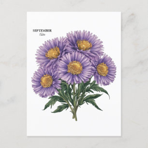 Cartão Postal Arte Floral Personalizado do Mês de Nascimento Ast