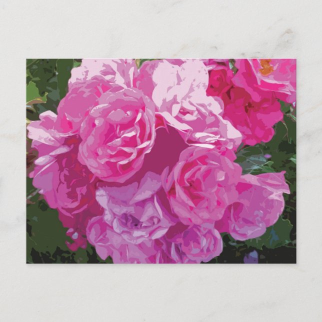 Cartão Postal Arte floral rosa (Frente)