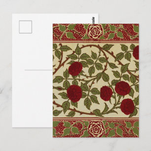 Cartão Postal Arte Floral Rosa Vermelha Rosamund Vintage de Walt