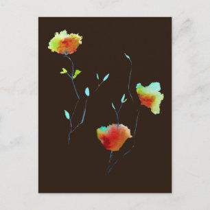 Cartão Postal Arte floral simples moderna de outono