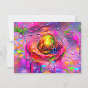 Cartão Postal Arte Floral Surreal