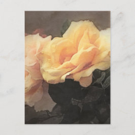 Cartão Postal arte floral vegetativa em cores pastosas