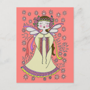 Cartão Postal Arte Folclórica Ucraniana Anjo