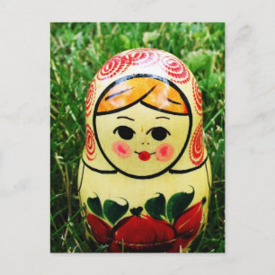 Cartão Postal Arte Folclórica Ucraniana Matryoshka