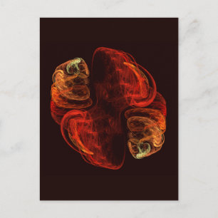 Cartão Postal Arte Fractal Abstrata Moderna de Metamorfose Energ