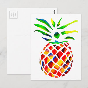 Cartão Postal Arte funky de abacaxi