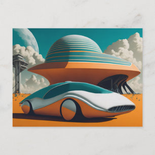 Cartão Postal Arte Futurista do Passado Visão Futurista da Vida 